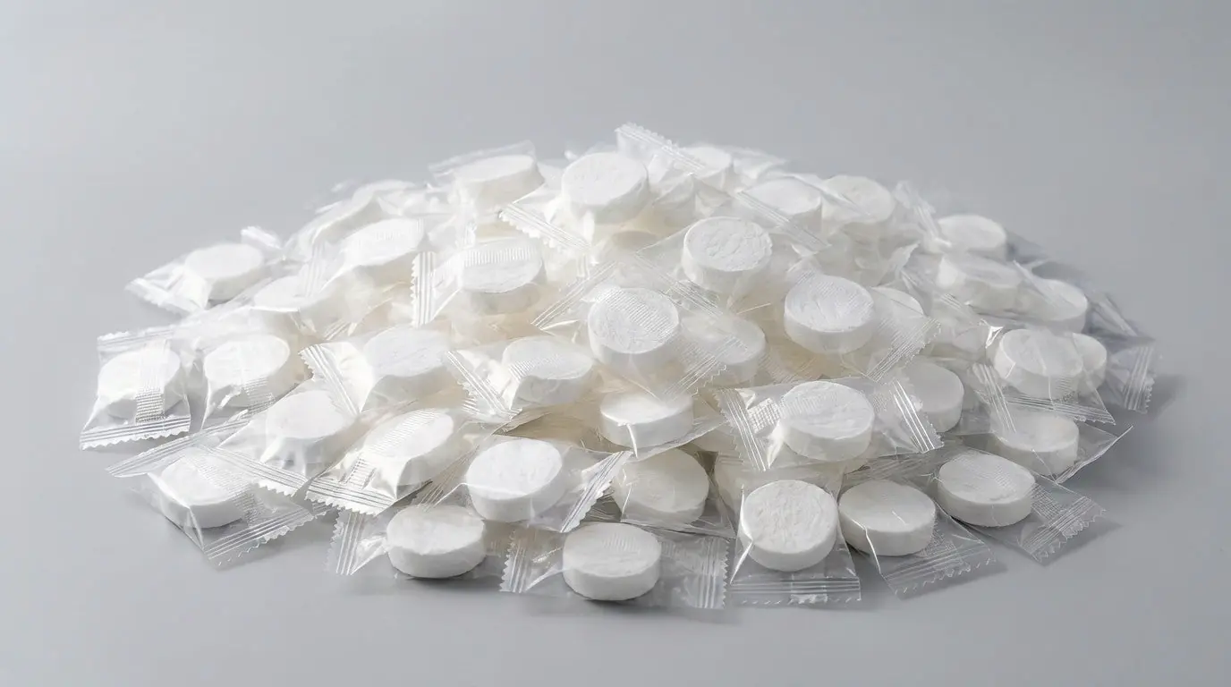 Einweg-mini komprimierte Gesichtstücher – 50 Stück aus Polyester-Baumwolle