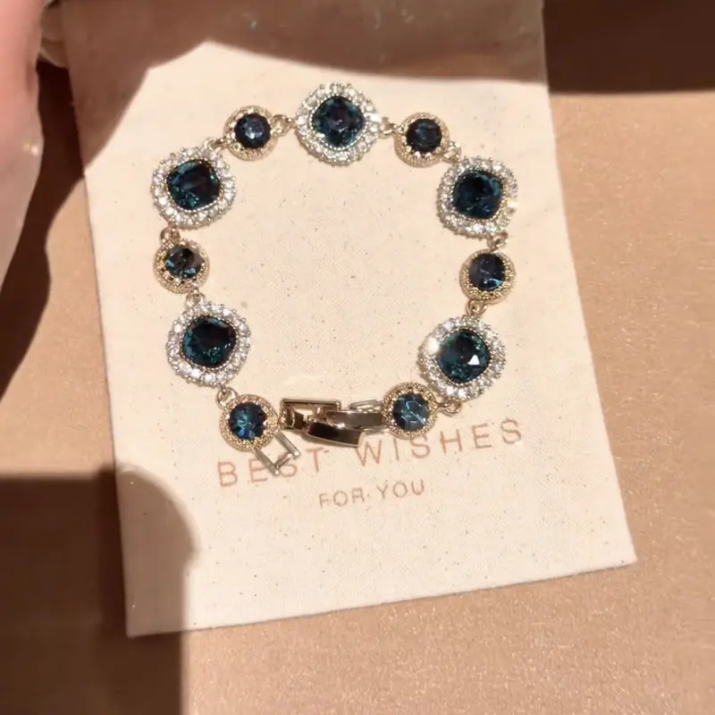 Eisblau Zirkonia Armreif – Korean Ins Style