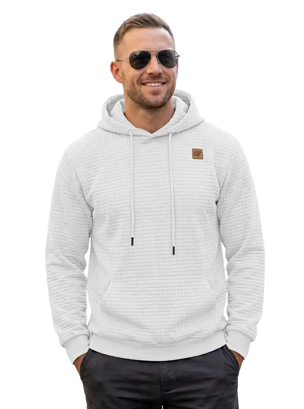 Elastisches Jacquard Kapuzen-Sweatshirt für Herren