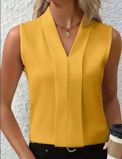 Elegante ärmellose V-Neck Bluse
