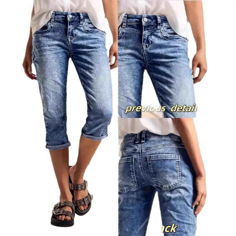 Elegante Denim Shorts mit Aufschlag