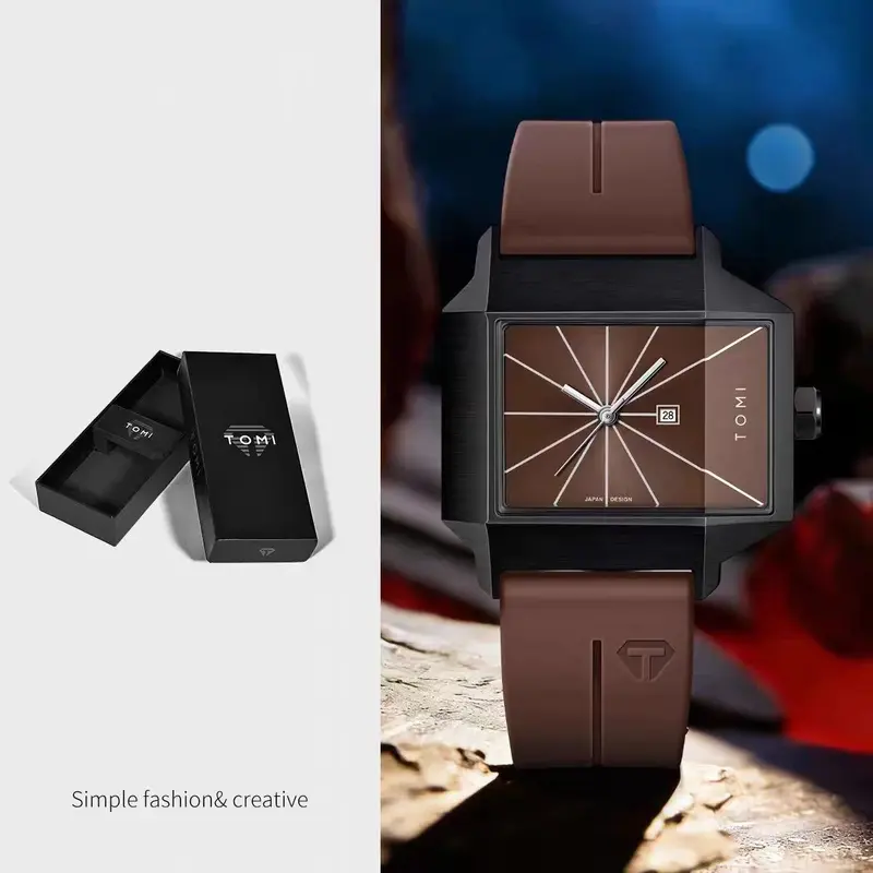 Elegante Quarzuhr mit Silikonarmband
