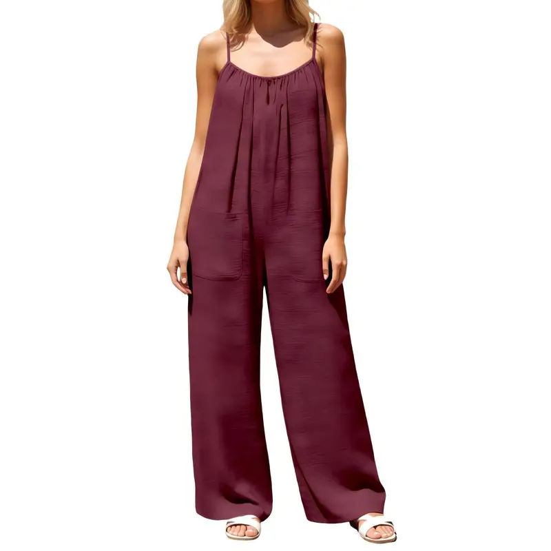 Eleganter ärmelloser Jumpsuit mit weitem Bein