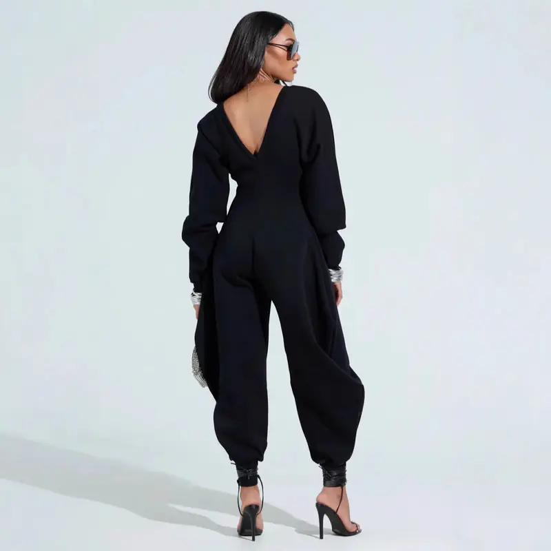 Eleganter Bodycon Jumpsuit mit V-Ausschnitt