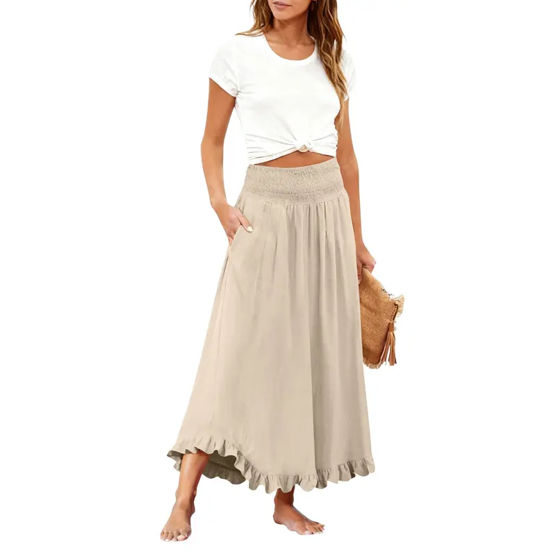 Eleganter Midirock mit Rüschensaum