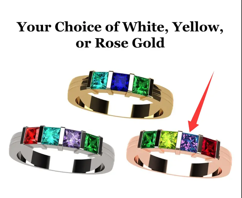 Eleganter Valentinstag-Ring im Quadrat-Design