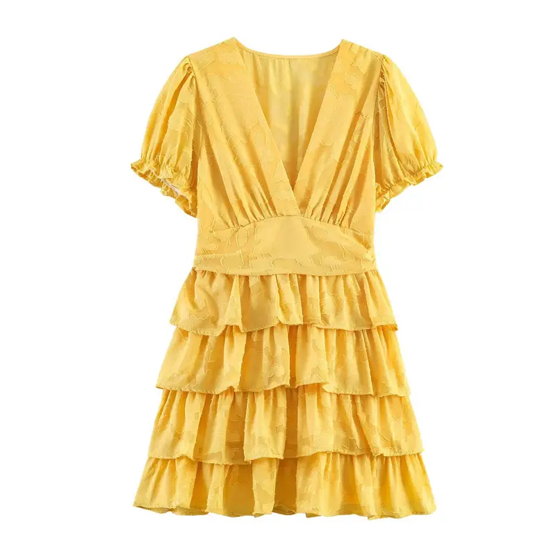 Elegantes A-Linien-Kleid mit Puffärmeln
