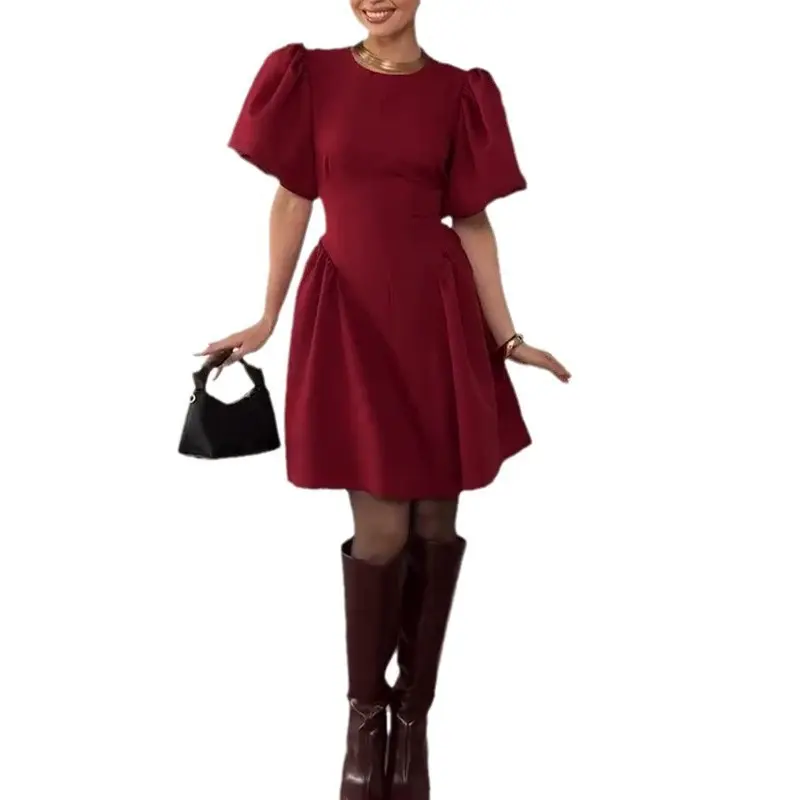 Elegantes A-Linien-Kleid mit Rundhals