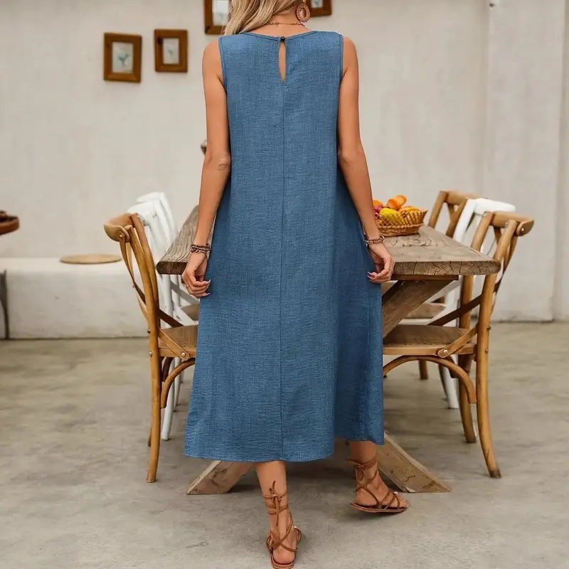 Elegantes ärmelloses Midi-Kleid