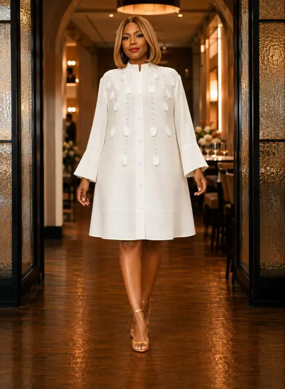 Elegantes Freizeitkleid mit Plissees
