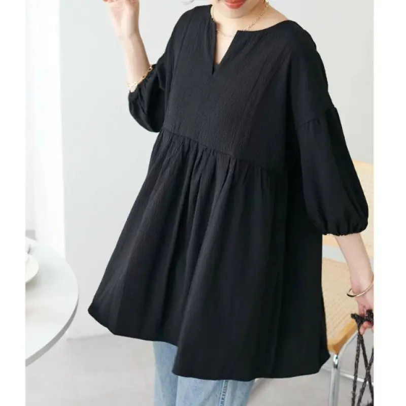 Elegantes Spitzen-Langarmshirt mit Puffärmeln