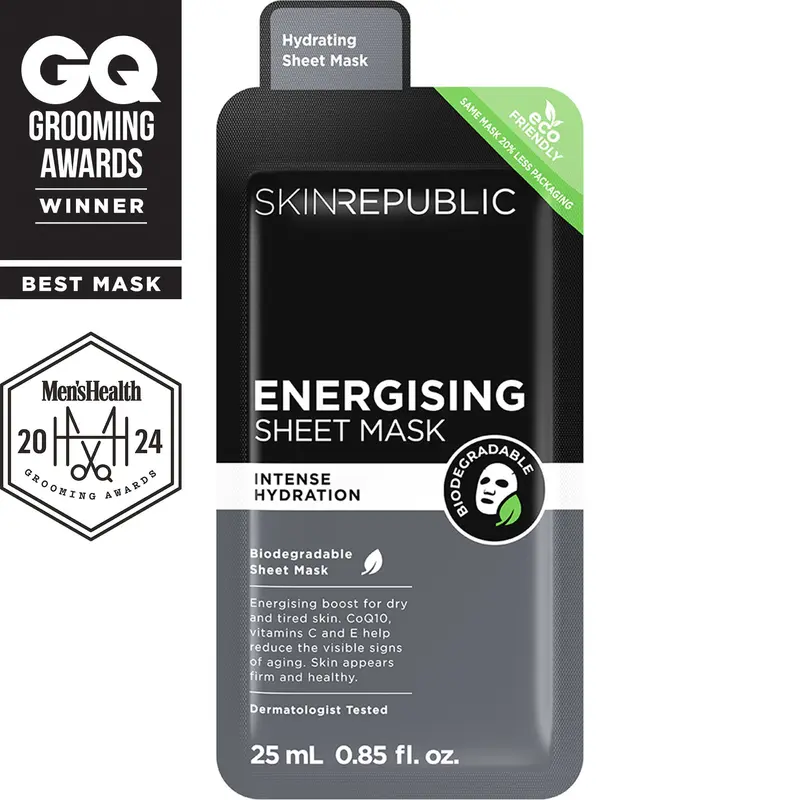 Energising Tuchmaske Männer – Q10 & Koffein