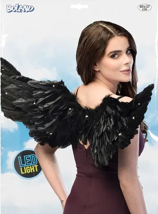 Engelflügel schwarz mit LED