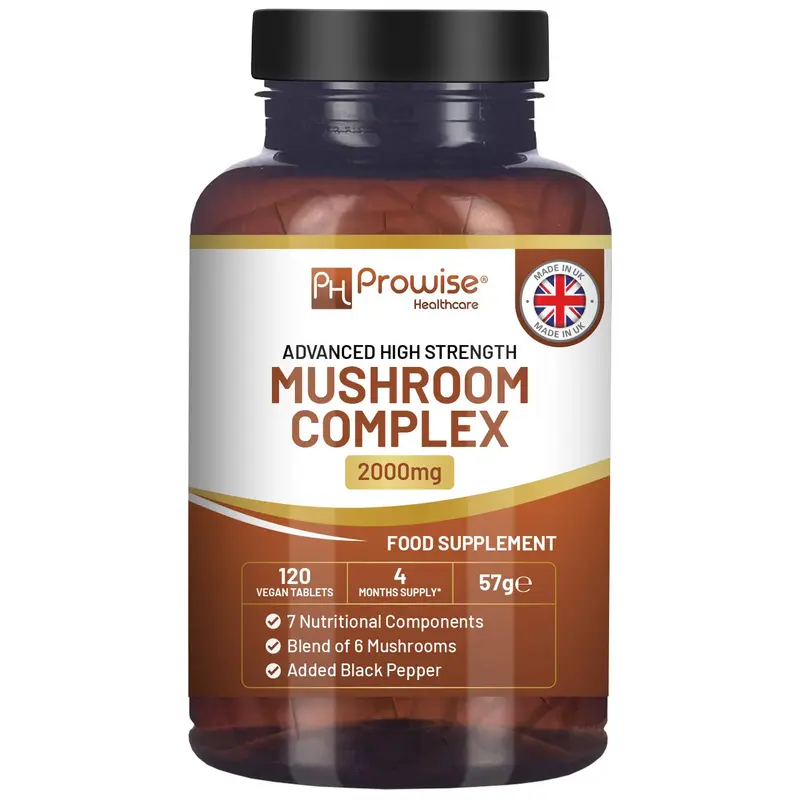 Erweitertes Pilzkomplex | 6 Pilze – 120 vegane Tabletten