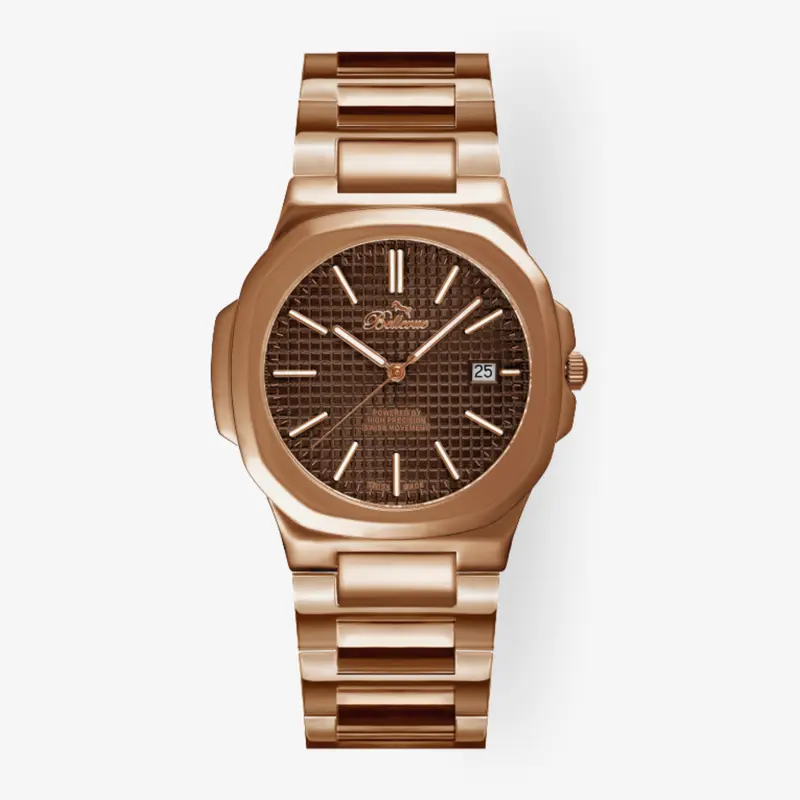 F.429 – Herrenuhr sportlich-elegante Kissenform in warmem Roségold