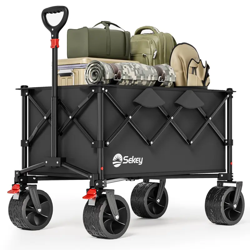 Faltbarer Bollerwagen 4031 All Terrain, Schwarz 135L