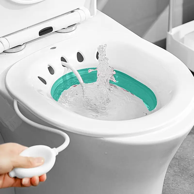 Faltbares Sitzbad mit Spülung für Toilette