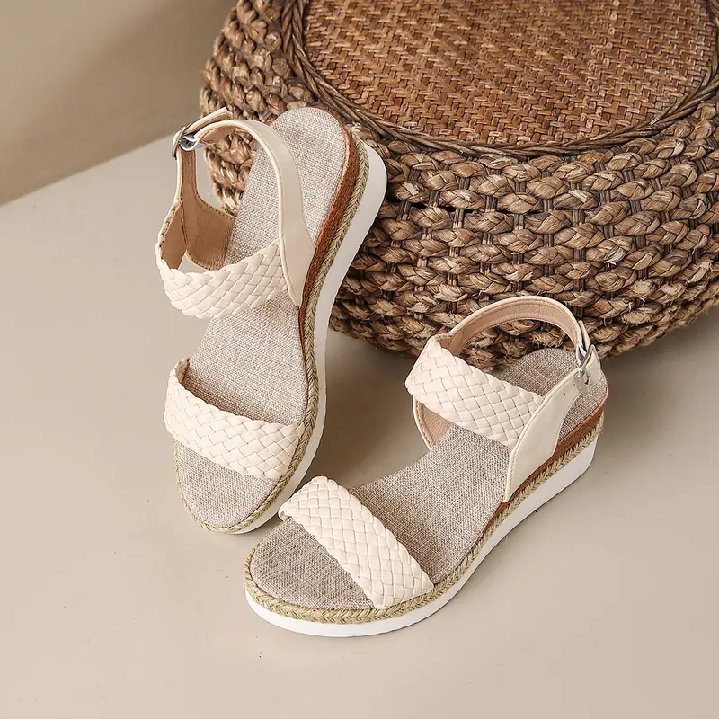 Fashionable Open-toe Thick-soled High-heeled Slides