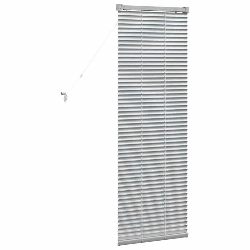 Fensterstore mit Vorhängen, Silber