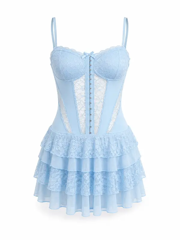 Figurbetontes Trägerloses Spitzenkleid