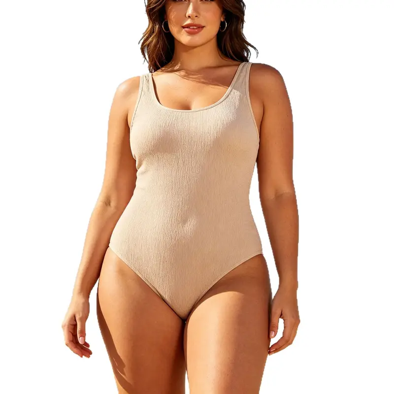 Fischtail Body-Con Strand-Playsuit mit U-Ausschnitt