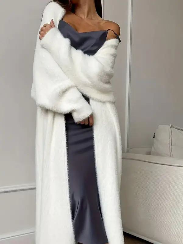 Flauschiger Oversized Strick-Cardigan