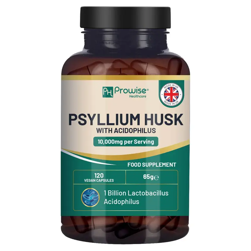 Flohsamenschalen 10.000 mg mit Acidophilus – 1 Milliarde KBE