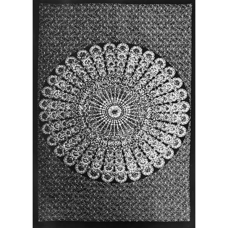Floraler Mandala-Wandteppich Ritualtuch 140x213 cm