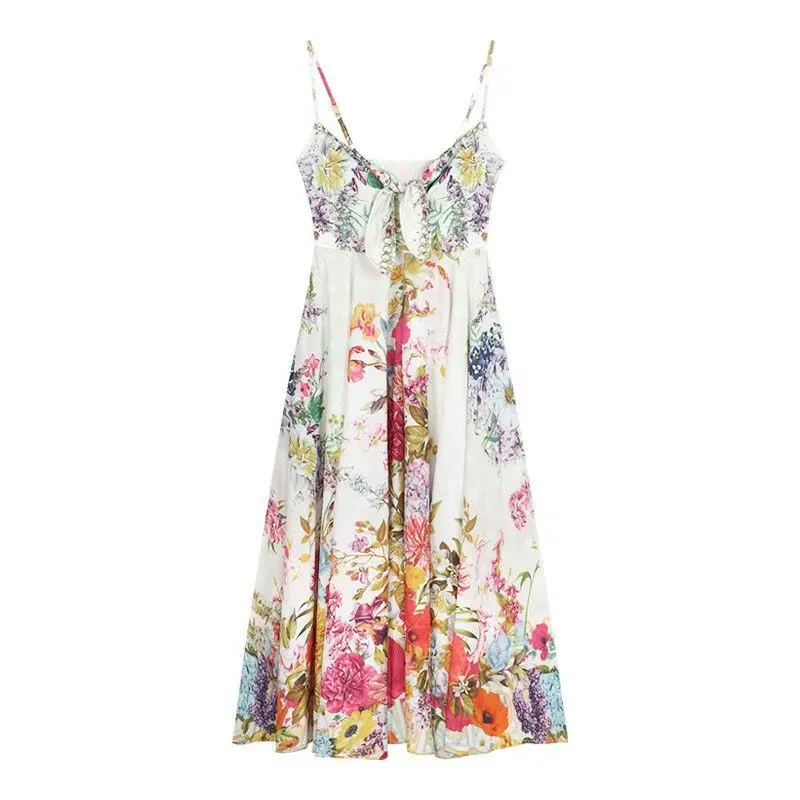 Florales Trägerkleid mit langem Rock