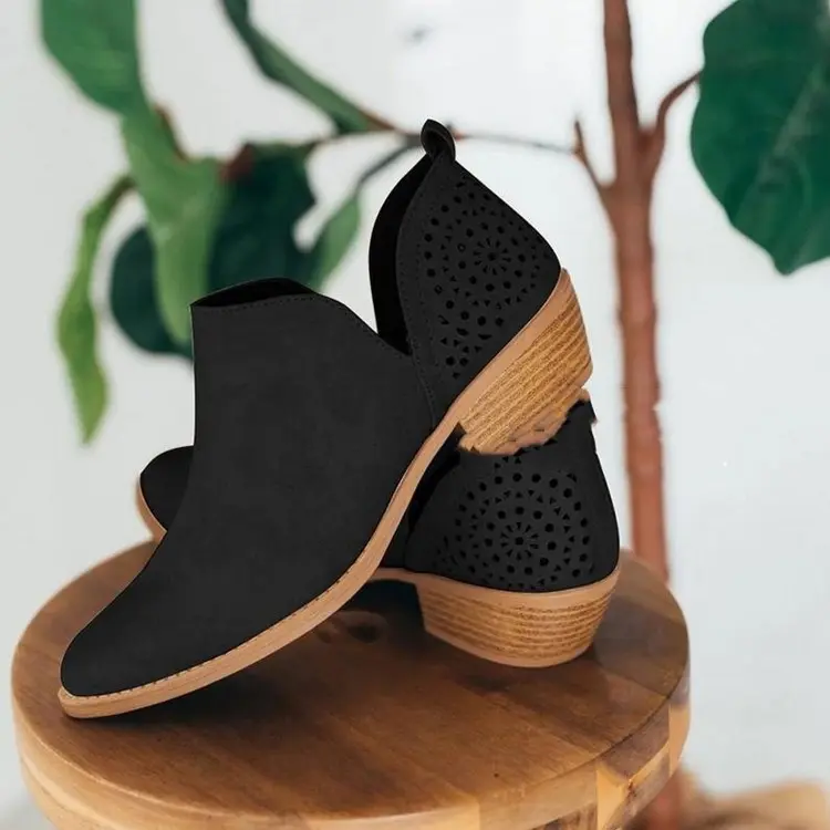 Frauen Martin Stiefel mit niedrigem Absatz