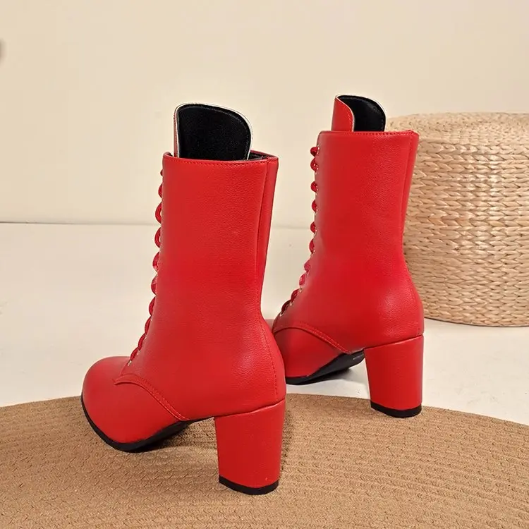 Frauenkreppsohlen-Schnürstiefel in Grössen bis 43