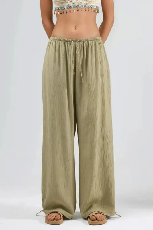 Freizeit-Hose mit weitem Bein – Reddish Brown