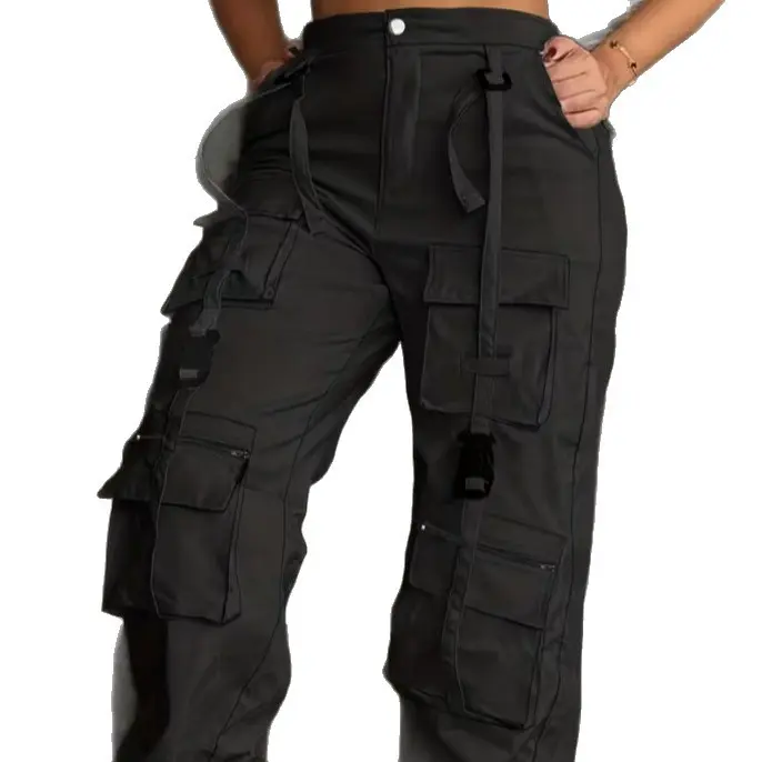 Freizeit-Hose mit weitem Bein – Schwarz