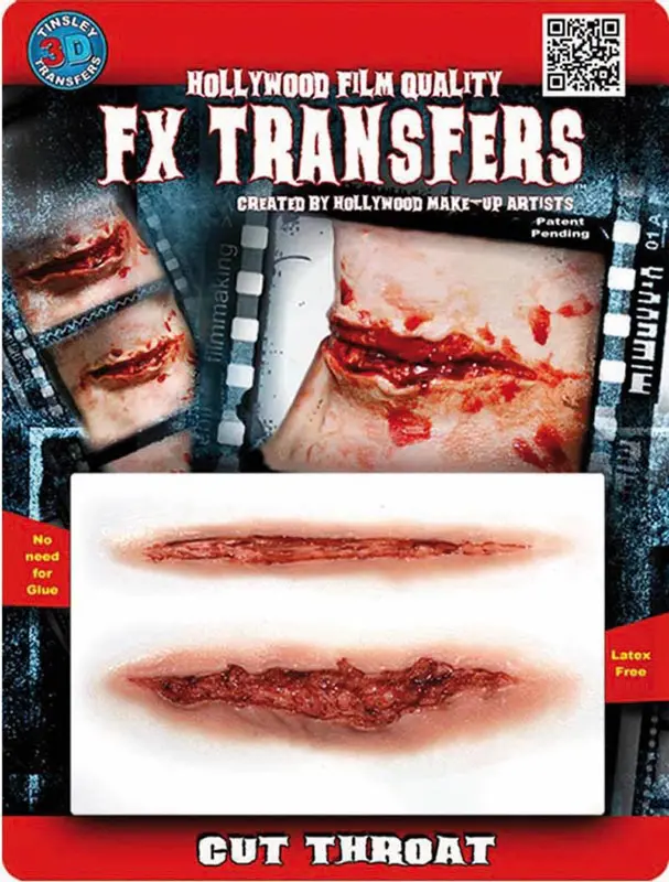 FX 3D Klebetattoo Kehlenschnitt