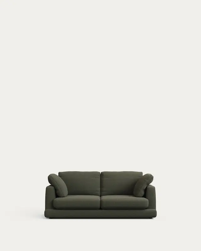 Gala 3-Sitzer-Sofa aus dunkelgrüner Chenille FSC Mix Credit 210 cm