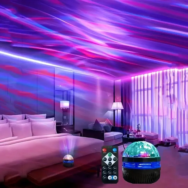 Galaxy Aurora LED-Projektor 360° · Sternenhimmel & Nordlicht mit Fernbedienung