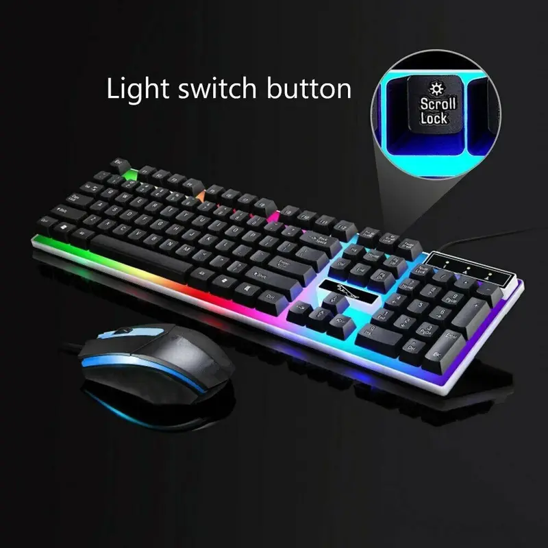 Gaming Tastatur & Maus Set RGB LED USB für PC & Konsole