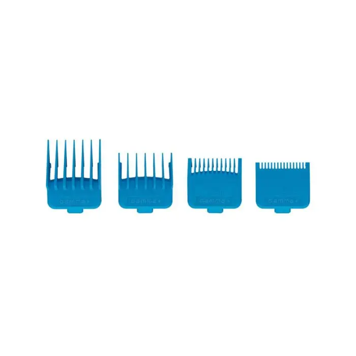 Gamma+ Aufsteckkämme Blau 4er-Set Doppelmagnet Clipper