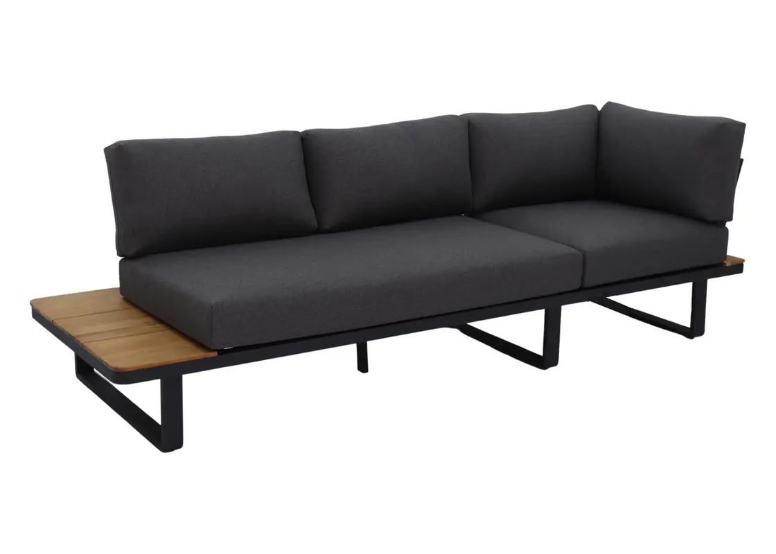 Gartensofa Silas, 3-Sitzer, Alugestell schwarz
