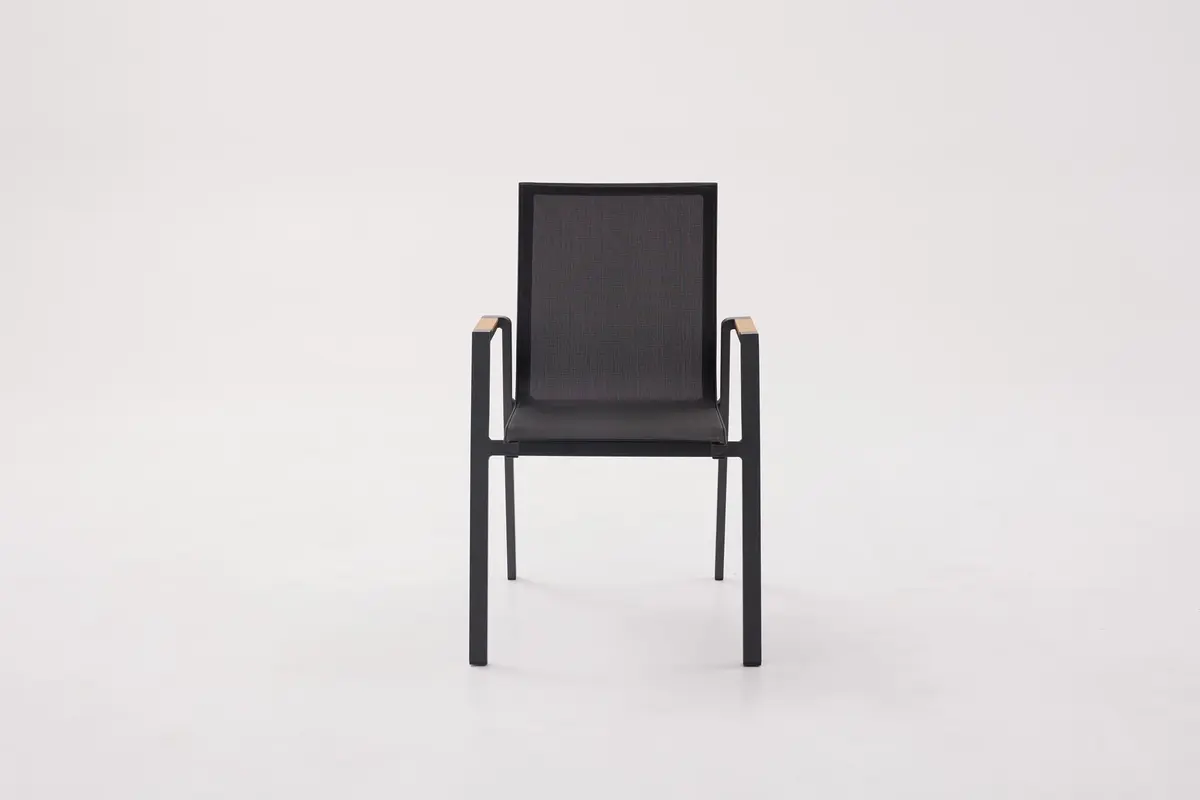 Gartenstuhl Luana, Armlehnen mit Teakauflage,