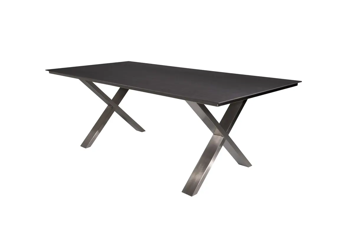 Gartentisch Monaco, Edelstahl X-Form, 210x100 cm