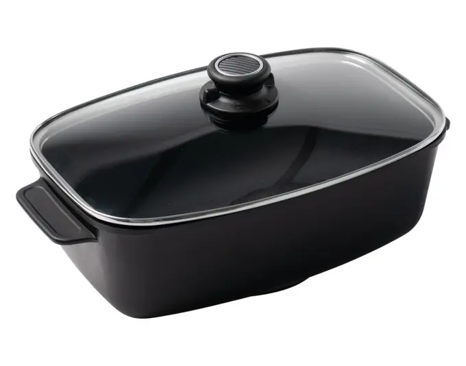 GASTROLUX Bräter EVO mit Glasdeckel Induktion 39x22x11.5 cm