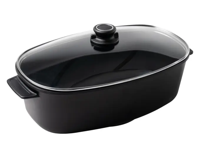 GASTROLUX Bräter EVO mit Glasdeckel Induktion 46x26x13.5 cm