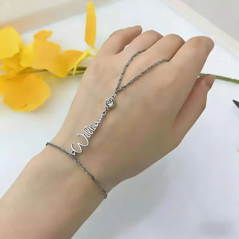 Geburtsstein-Armband «Aura» · personalisiert (Buchstabe + Stein)