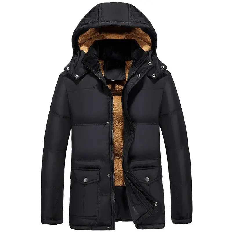 Gefütterte Winterjacke für Herren mit Kapuze