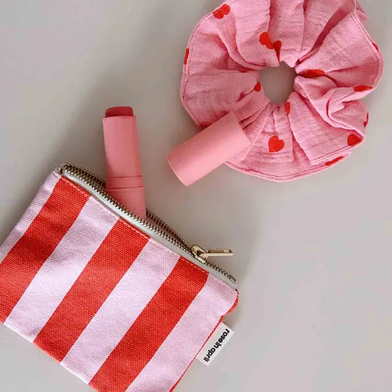 Geldbörse „Marie“ Streifen Tomato / Candy Pink