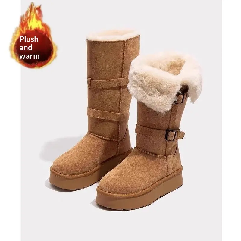 Gepolsterte Mid-Calf Winterstiefel für Damen