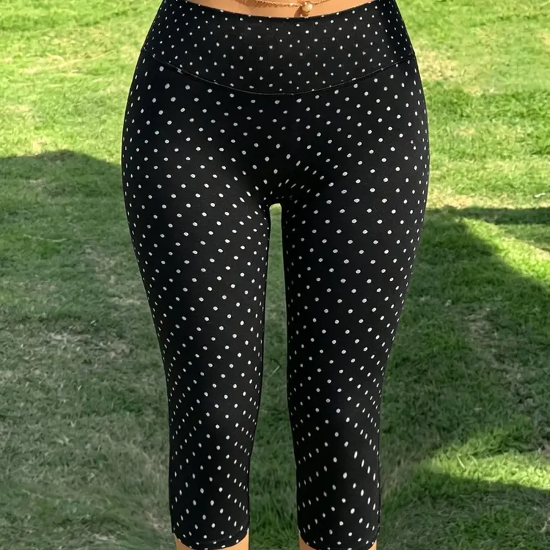 Gepunktete Yoga-Tights für Damen