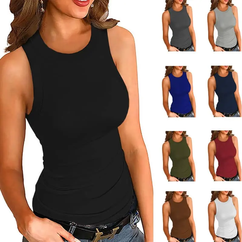 Geripptes High-Neck Tanktop für Damen
