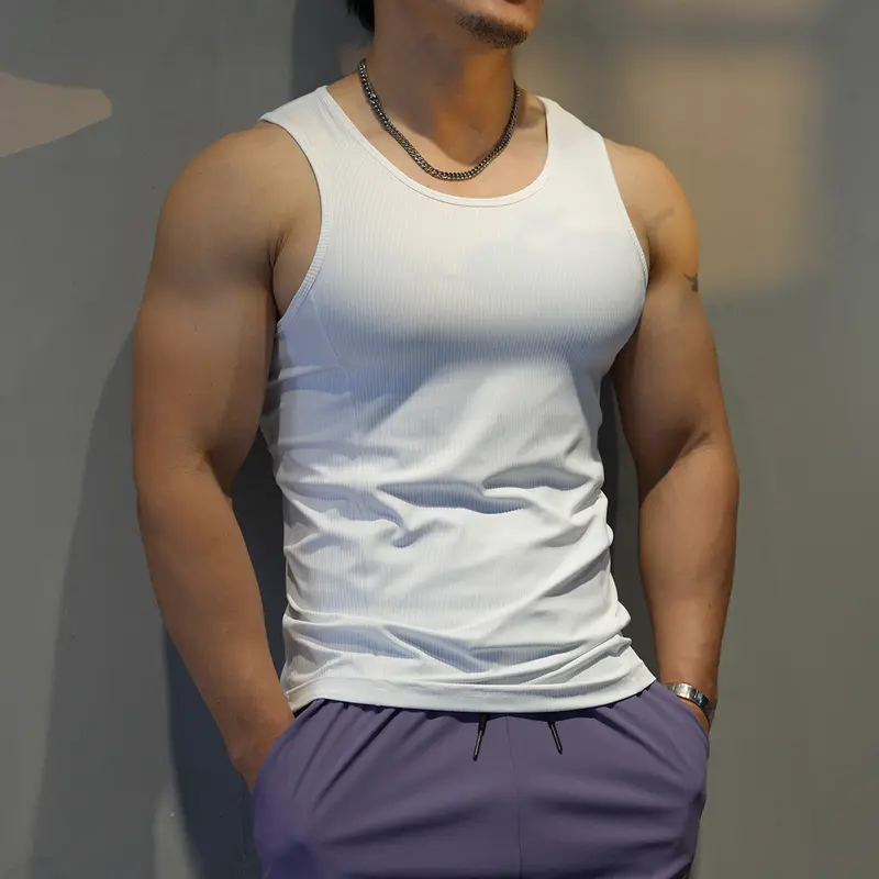 Geripptes Schnelltrocknend Tanktop für Herren